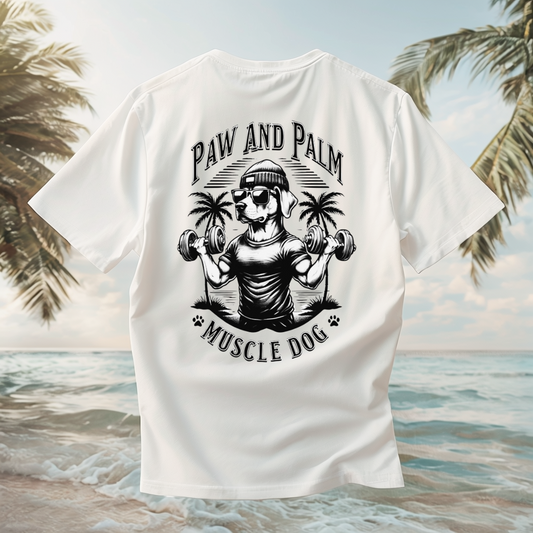 Paw and palm muscle dog t-shirt